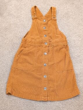 Old Navy Girls' Corduroy Pinafore Dress in Mustard Gold